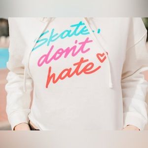 Fritzy’s Skate shop Original Crop Sweatshirt Skate Don’t Hate New Without Tag
